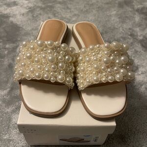 a new day women’s Nylah slide Pearl Embellished sandals